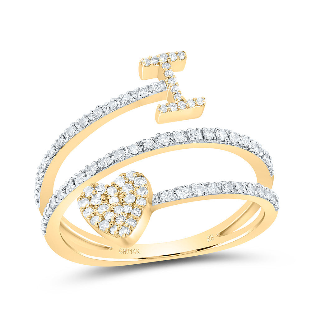 3/8CTW-NAT DIA NK GIFT INITIAL "I" HEART LADIES RING 7 Daisy Joyeria