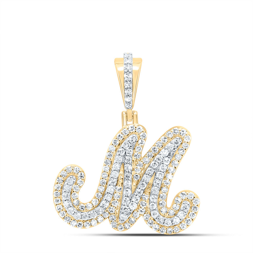 1/2CTW-DIA NK FASHION INITIAL "M" PENDANT Daisy Joyeria