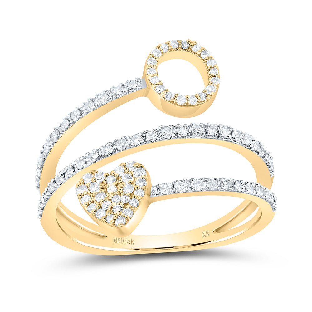 3/8CTW-NAT DIA NK GIFT INITIAL "O" HEART LADIES RING 7 Daisy Joyeria