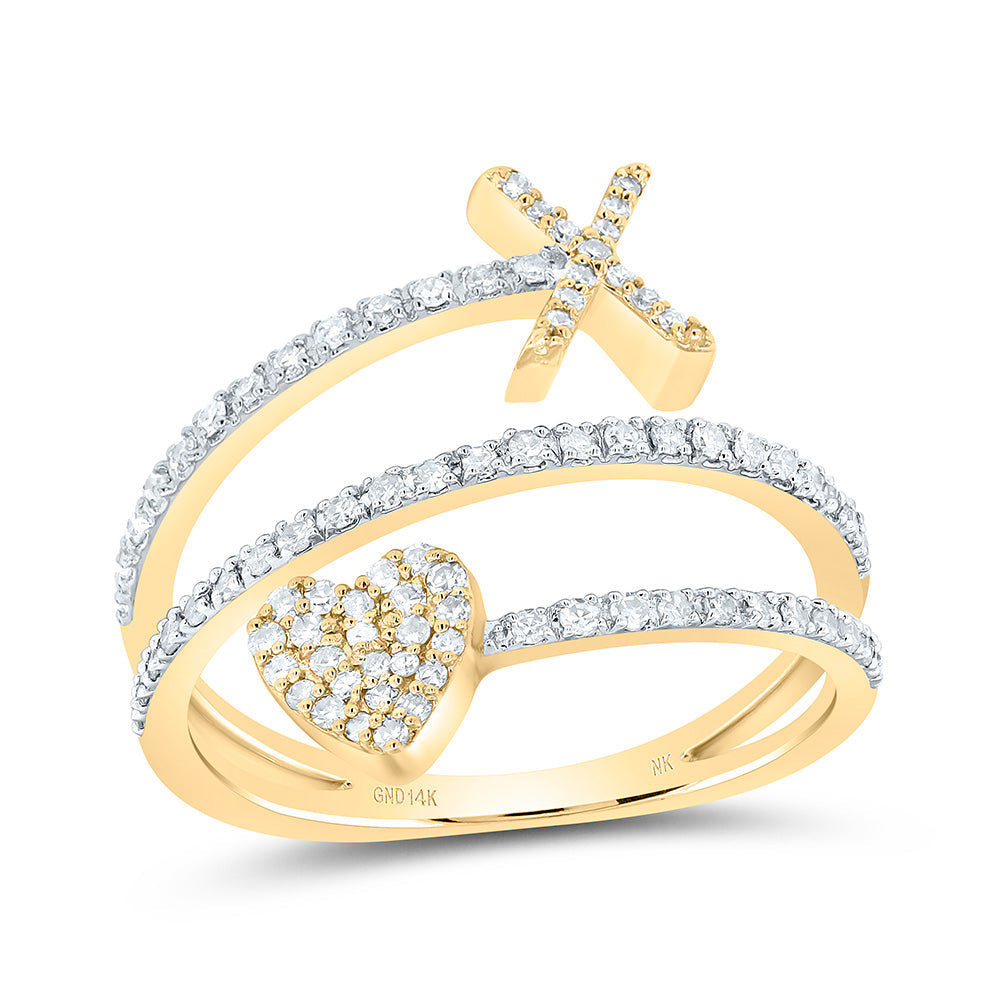 3/8CTW-NAT DIA NK GIFT INITIAL "X" HEART LADIES RING 7 Daisy Joyeria