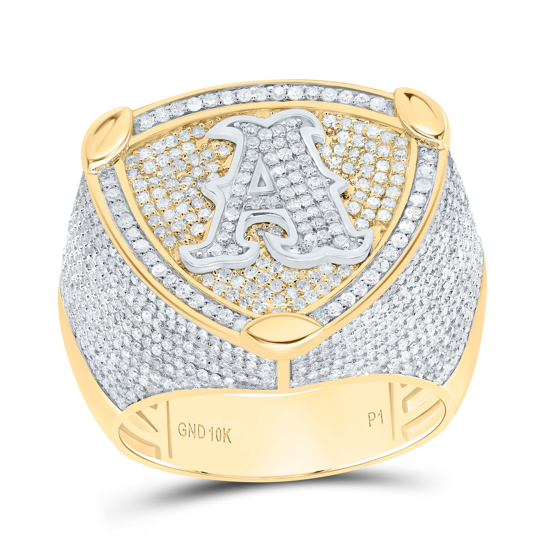2CTW-DIA P1 INITIAL "A" MEN'S RING 10 Daisy Joyeria
