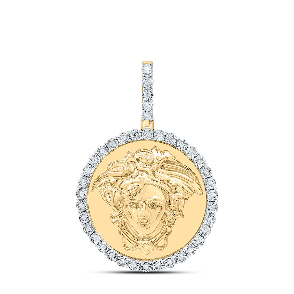 1/6CTW-NAT DIA P1 GIFT MEDUSA ROUND PENDANT Daisy Joyeria