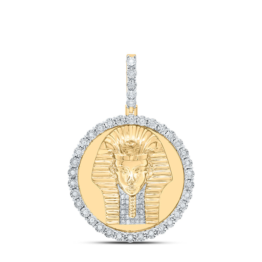 1/4CTW-NAT DIA P1 GIFT EGYPTIAN FACE ROUND PENDANT Daisy Joyeria