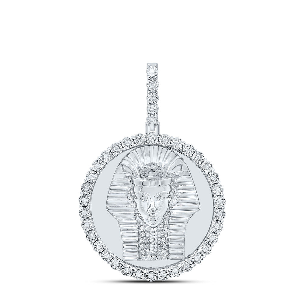 1/4CTW-NAT DIA P1 GIFT EGYPTIAN FACE ROUND PENDANT Daisy Joyeria