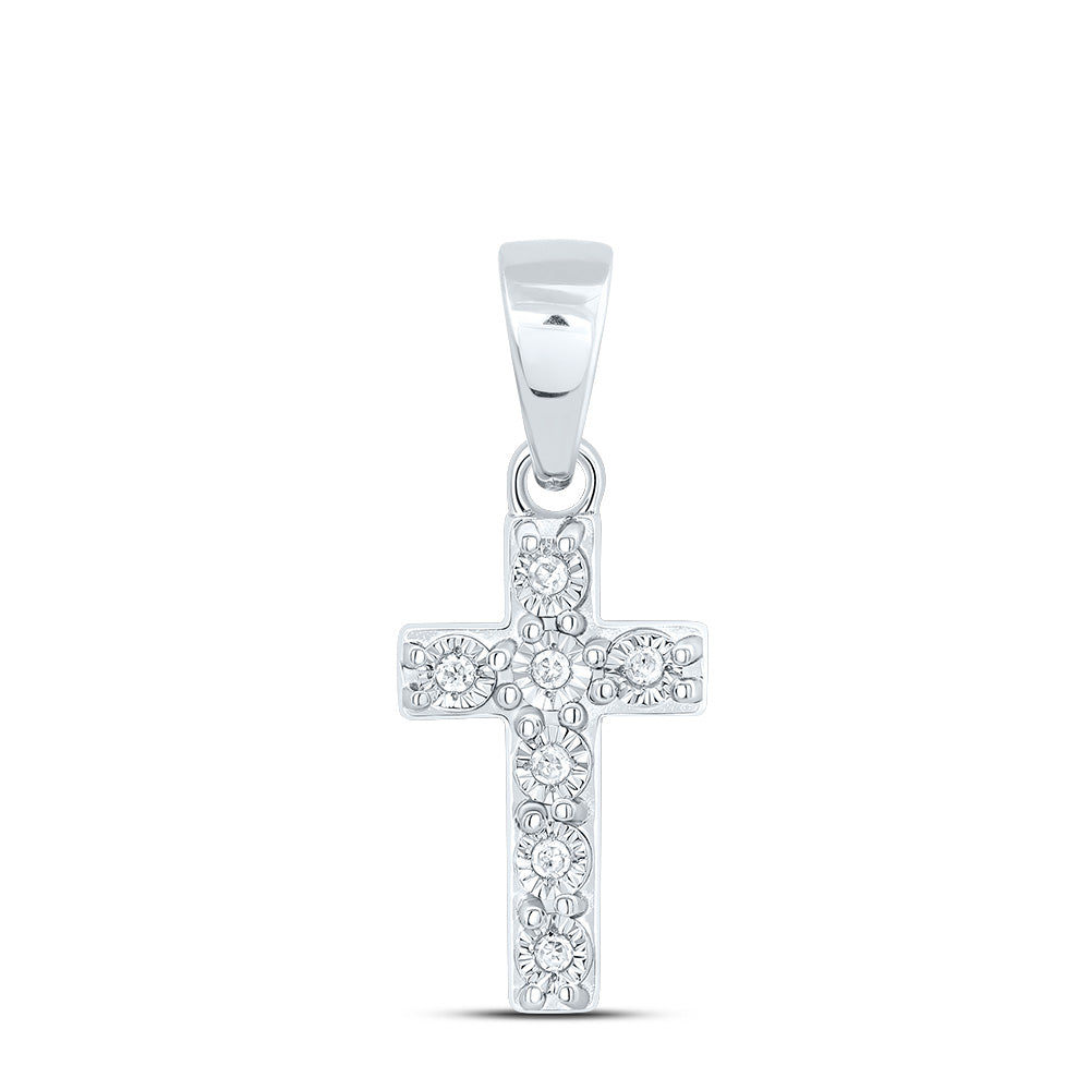 1/8CTW-NAT DIA P1 GIFT CROSS PENDANT Daisy Joyeria