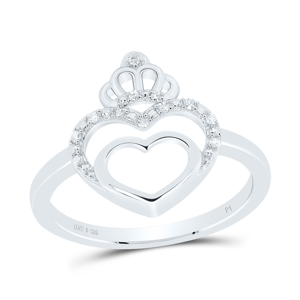 1/20CTW-NAT DIA P1 GIFT CROWN HEART RING Daisy Joyeria