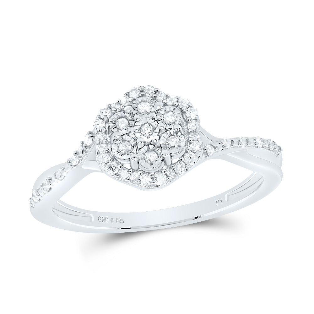 1/5CTW-NAT DIA P1 GIFT FLOWER RING Daisy Joyeria