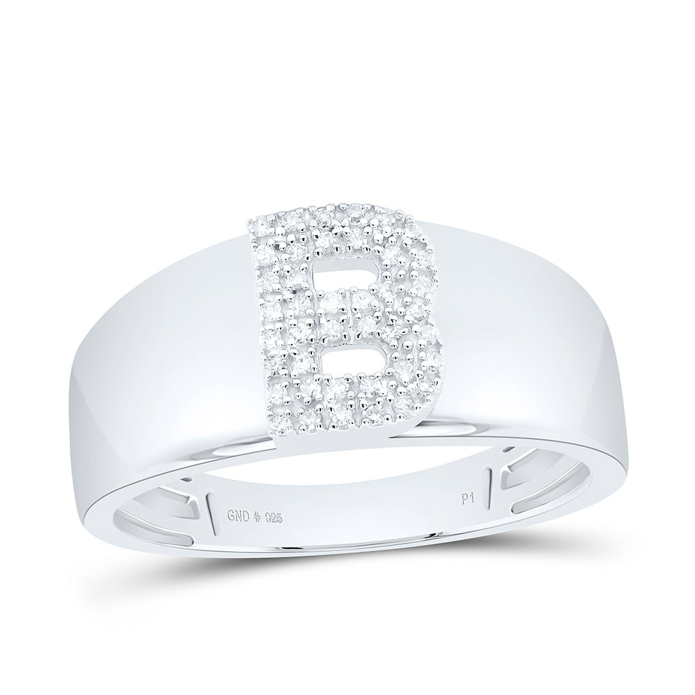 1/10CTW-NAT DIA P1 GIFT INITIAL "B" LADIES RING Daisy Joyeria
