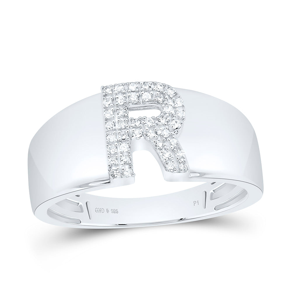 1/10CTW-NAT DIA P1 GIFT INITIAL "R" LADIES RING Daisy Joyeria