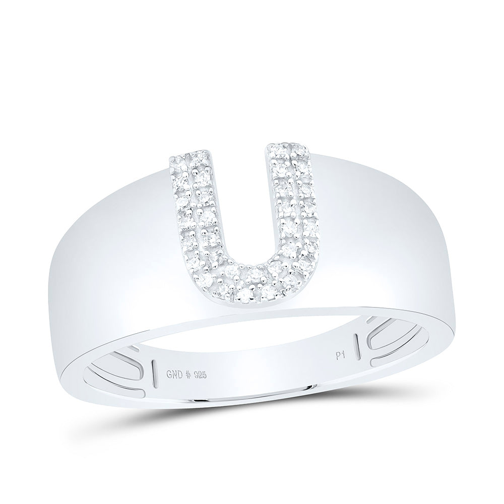 1/12CTW-NAT DIA P1 GIFT INITIAL "U" LADIES RING Daisy Joyeria