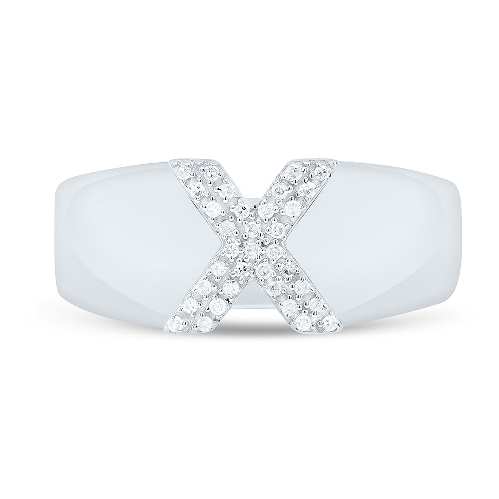 1/12CTW-NAT DIA P1 GIFT INITIAL "X" LADIES RING Daisy Joyeria