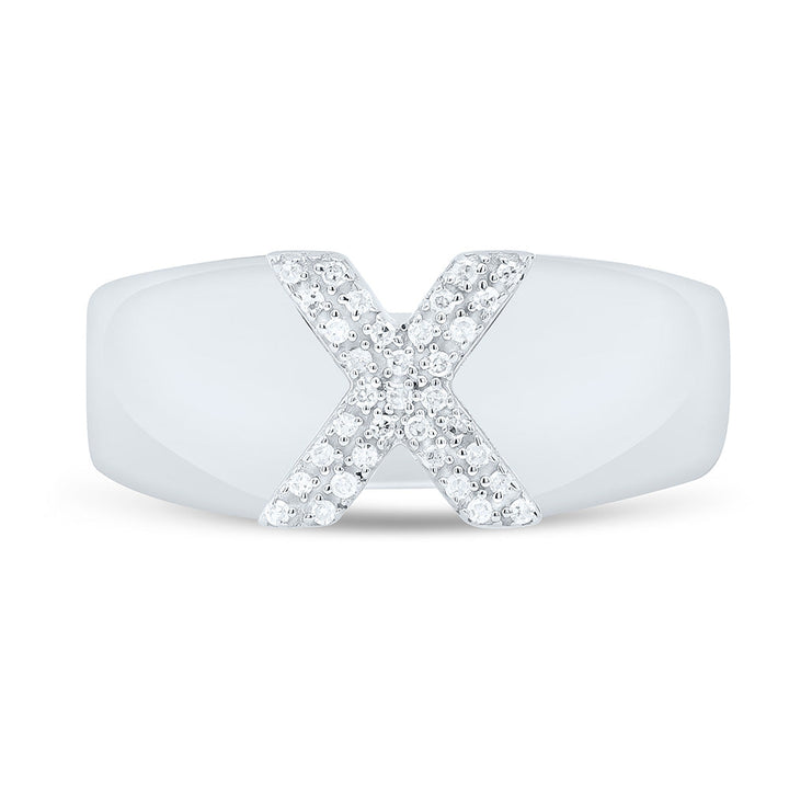 1/12CTW-NAT DIA P1 GIFT INITIAL "X" LADIES RING Daisy Joyeria