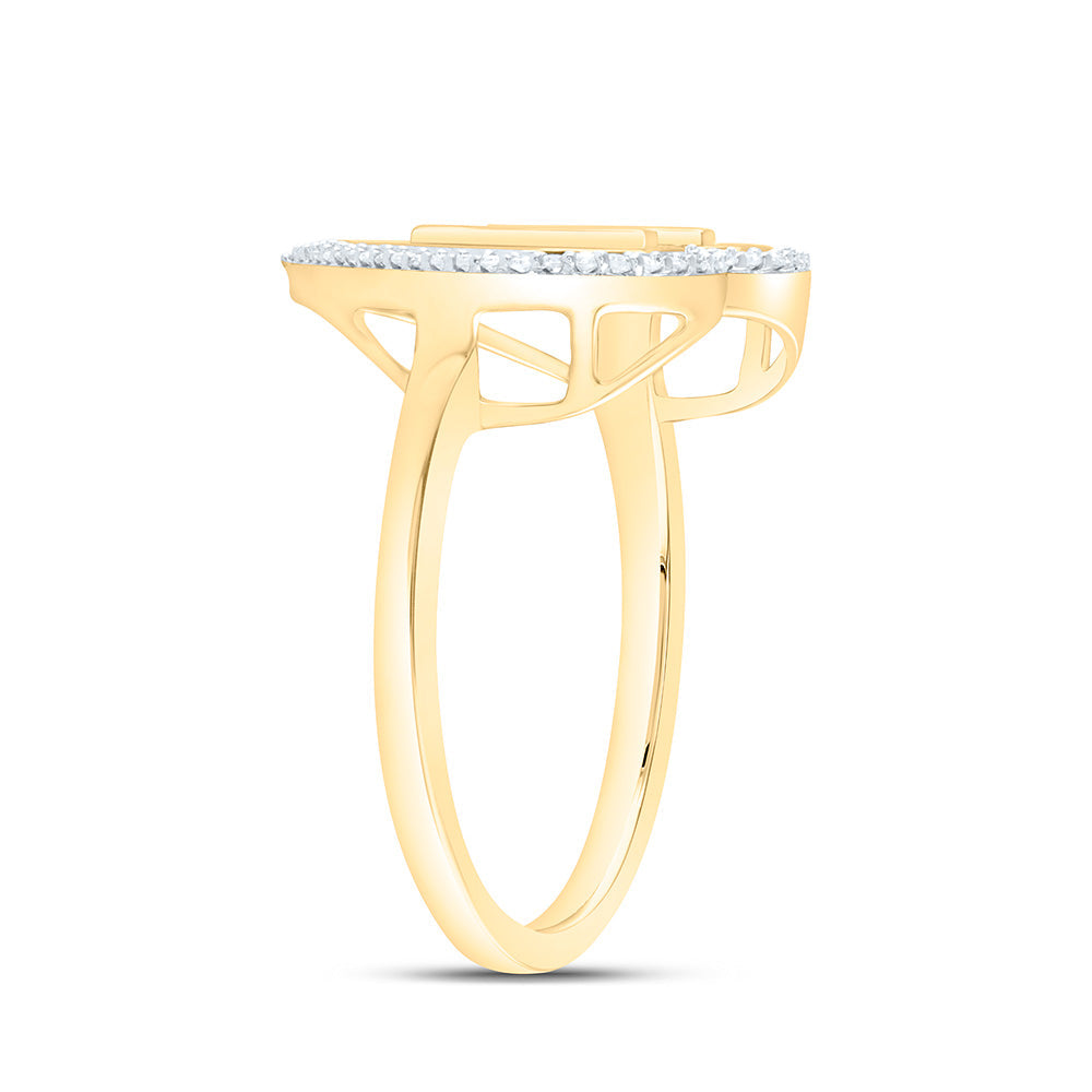 1/10CTW-NAT DIA P1 GIFT INITIAL "H" LADIES HEART RING Daisy Joyeria