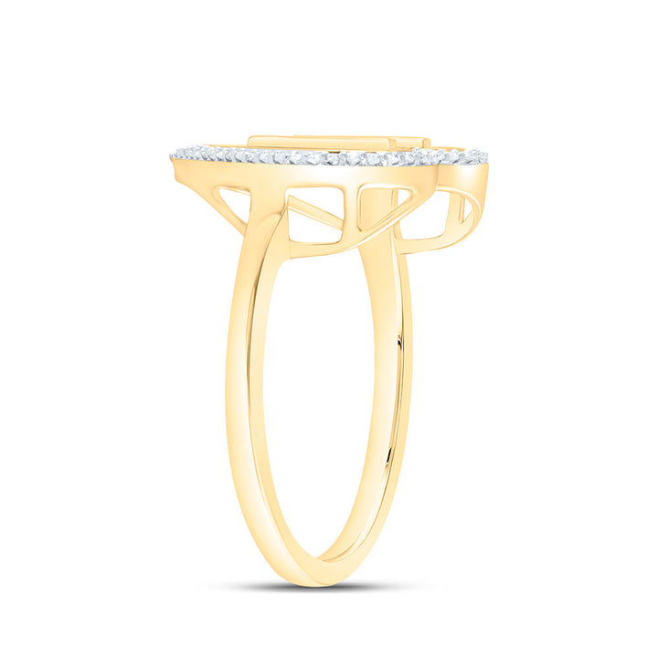 1/10CTW-NAT DIA P1 GIFT INITIAL "H" LADIES HEART RING Daisy Joyeria