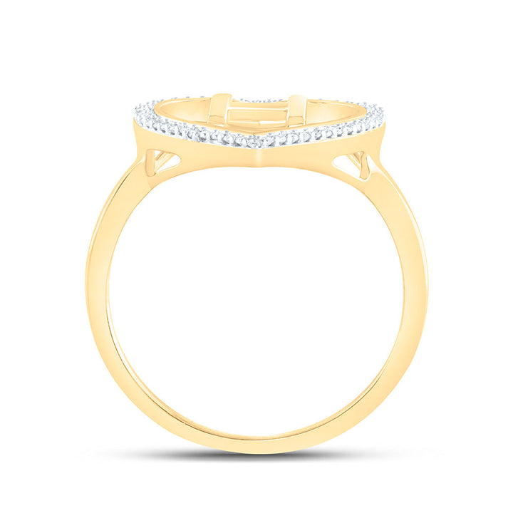 1/10CTW-NAT DIA P1 GIFT INITIAL "H" LADIES HEART RING Daisy Joyeria