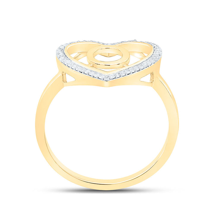 1/10CTW-NAT DIA P1 GIFT INITIAL "O" LADIES HEART RING Daisy Joyeria