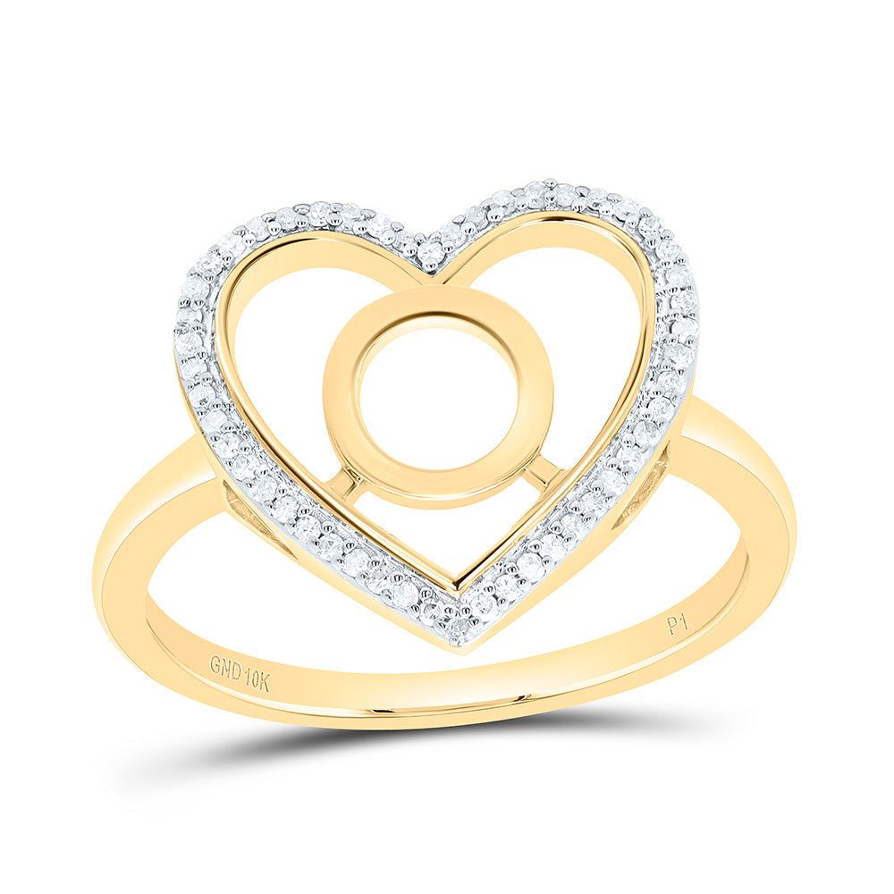 1/10CTW-NAT DIA P1 GIFT INITIAL "O" LADIES HEART RING Daisy Joyeria