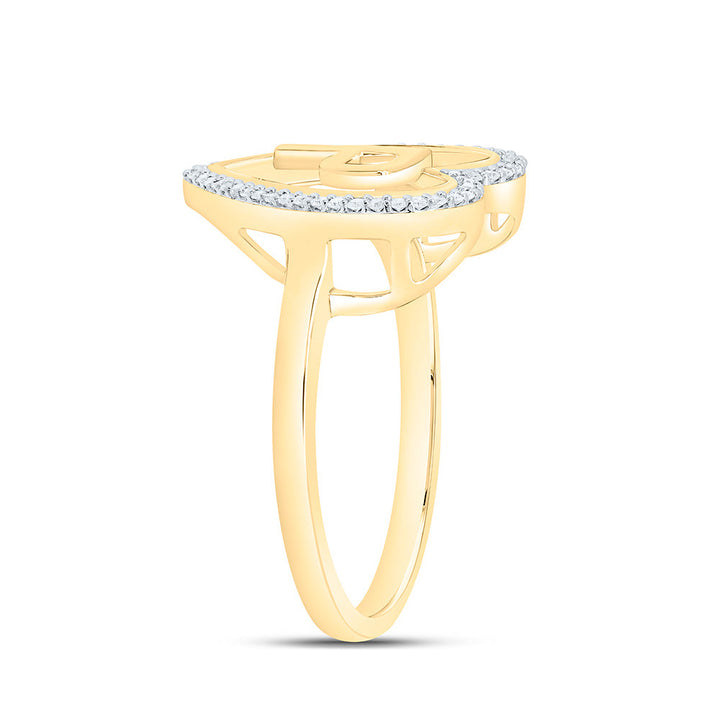 1/10CTW-NAT DIA P1 GIFT INITIAL "P" LADIES HEART RING Daisy Joyeria