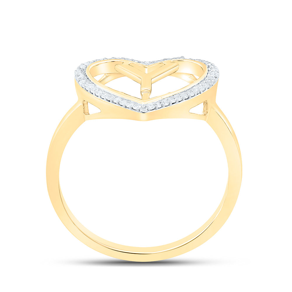 1/10CTW-NAT DIA P1 GIFT INITIAL "Y" LADIES HEART RING Daisy Joyeria