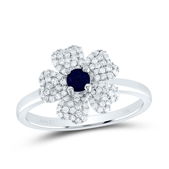 1/4CTW-NAT DIA ANA M 3.5MM-RD-BS NAT GEM FLOWER RING Daisy Joyeria