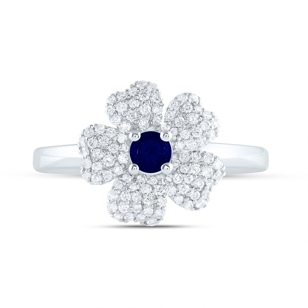 1/4CTW-NAT DIA ANA M 3.5MM-RD-BS NAT GEM FLOWER RING Daisy Joyeria