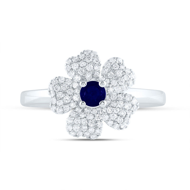 1/4CTW-NAT DIA ANA M 3.5MM-RD-BS NAT GEM FLOWER RING Daisy Joyeria