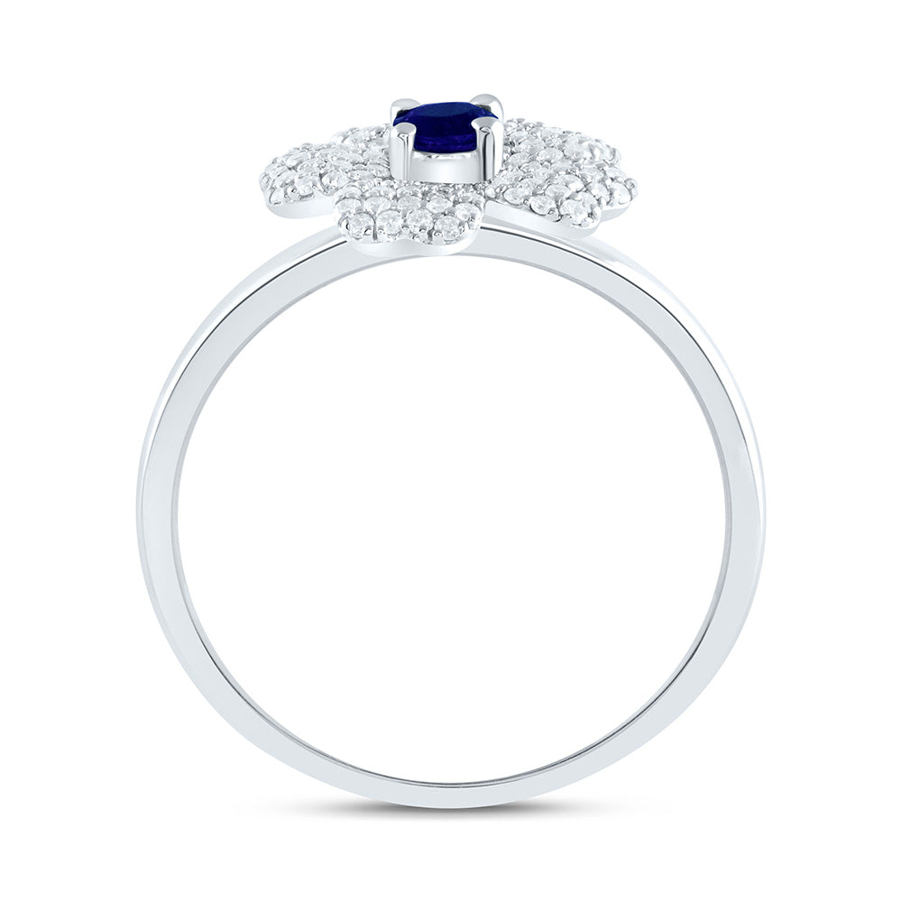 1/4CTW-NAT DIA ANA M 3.5MM-RD-BS NAT GEM FLOWER RING Daisy Joyeria