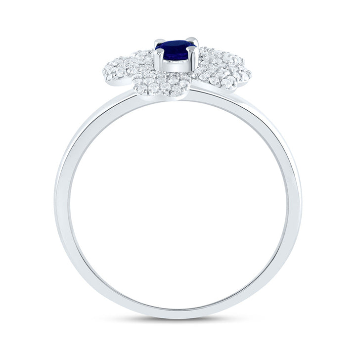 1/4CTW-NAT DIA ANA M 3.5MM-RD-BS NAT GEM FLOWER RING Daisy Joyeria