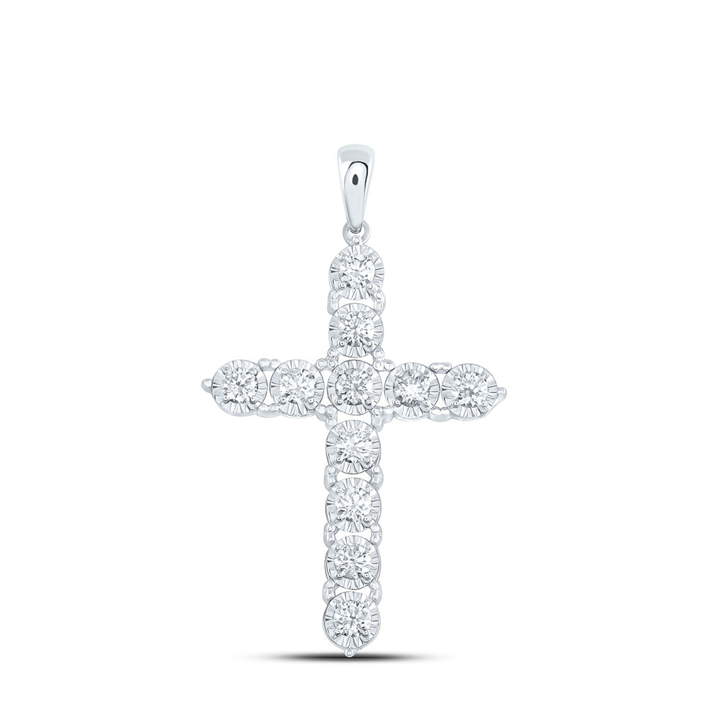 3/4CTW-NAT DIA ANA M FASHION CROSS PENDANT Daisy Joyeria