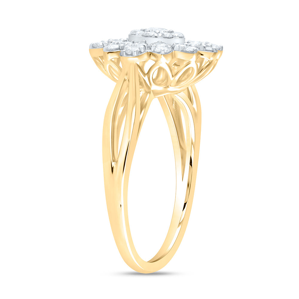 5/8CTW-NAT DIA ANA M FLOWER FASHION RING Daisy Joyeria