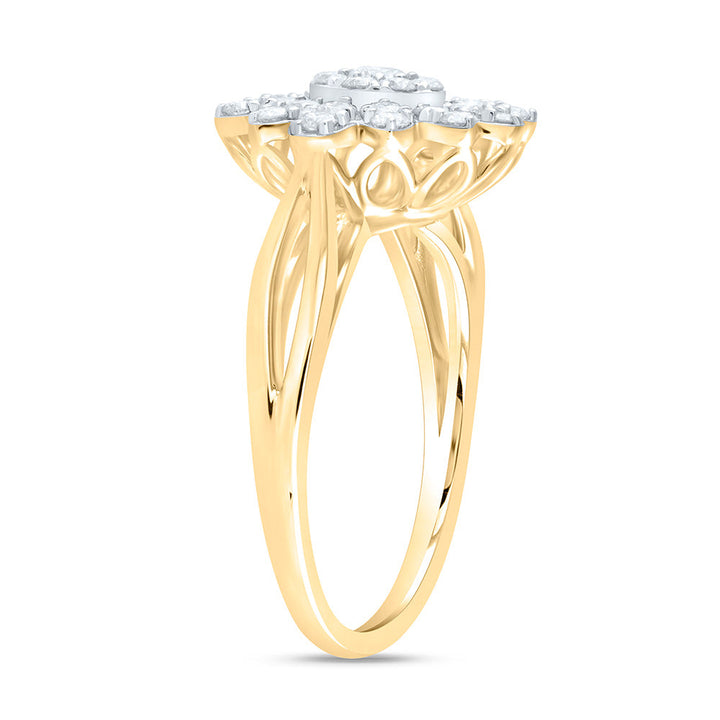 5/8CTW-NAT DIA ANA M FLOWER FASHION RING Daisy Joyeria