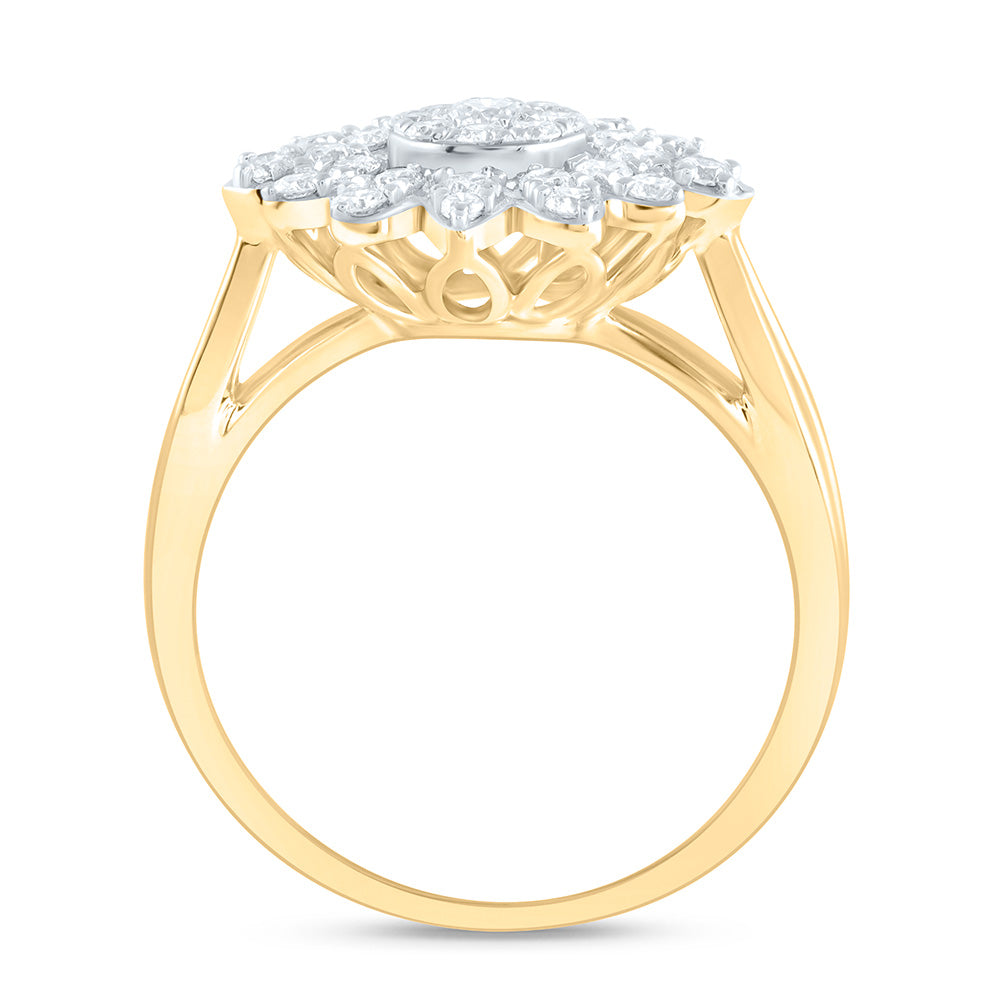 5/8CTW-NAT DIA ANA M FLOWER FASHION RING Daisy Joyeria