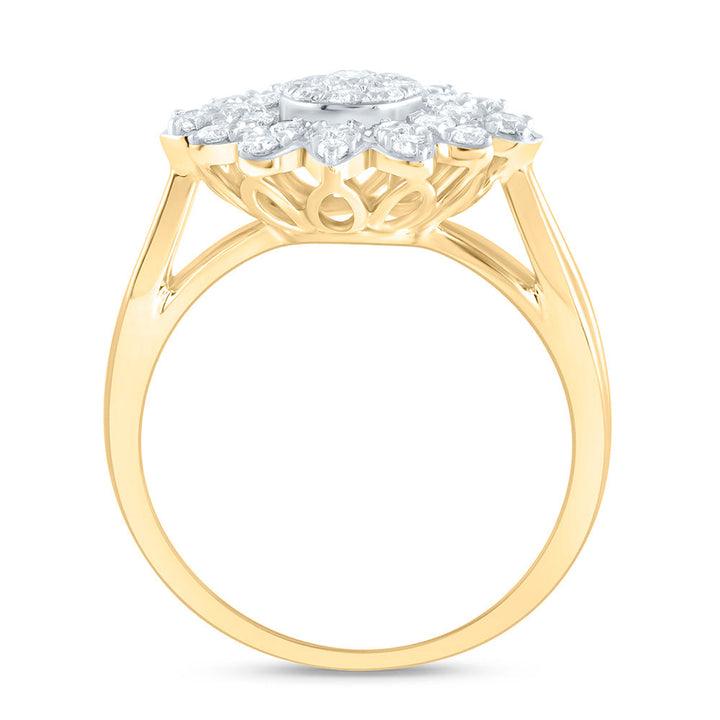 5/8CTW-NAT DIA ANA M FLOWER FASHION RING Daisy Joyeria