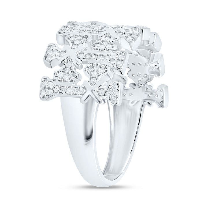 1/2CTW-NAT DIA P1 GIFT CROME CROSS  MENS RING Daisy Joyeria