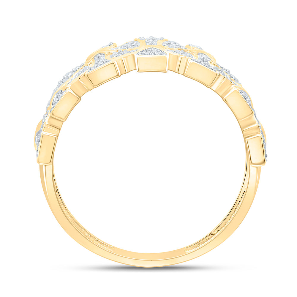 1/2CTW-NAT DIA P1 GIFT CROME CROSS  MENS RING Daisy Joyeria