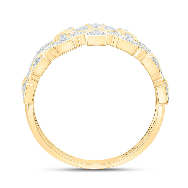 1/2CTW-NAT DIA P1 GIFT CROME CROSS  MENS RING Daisy Joyeria