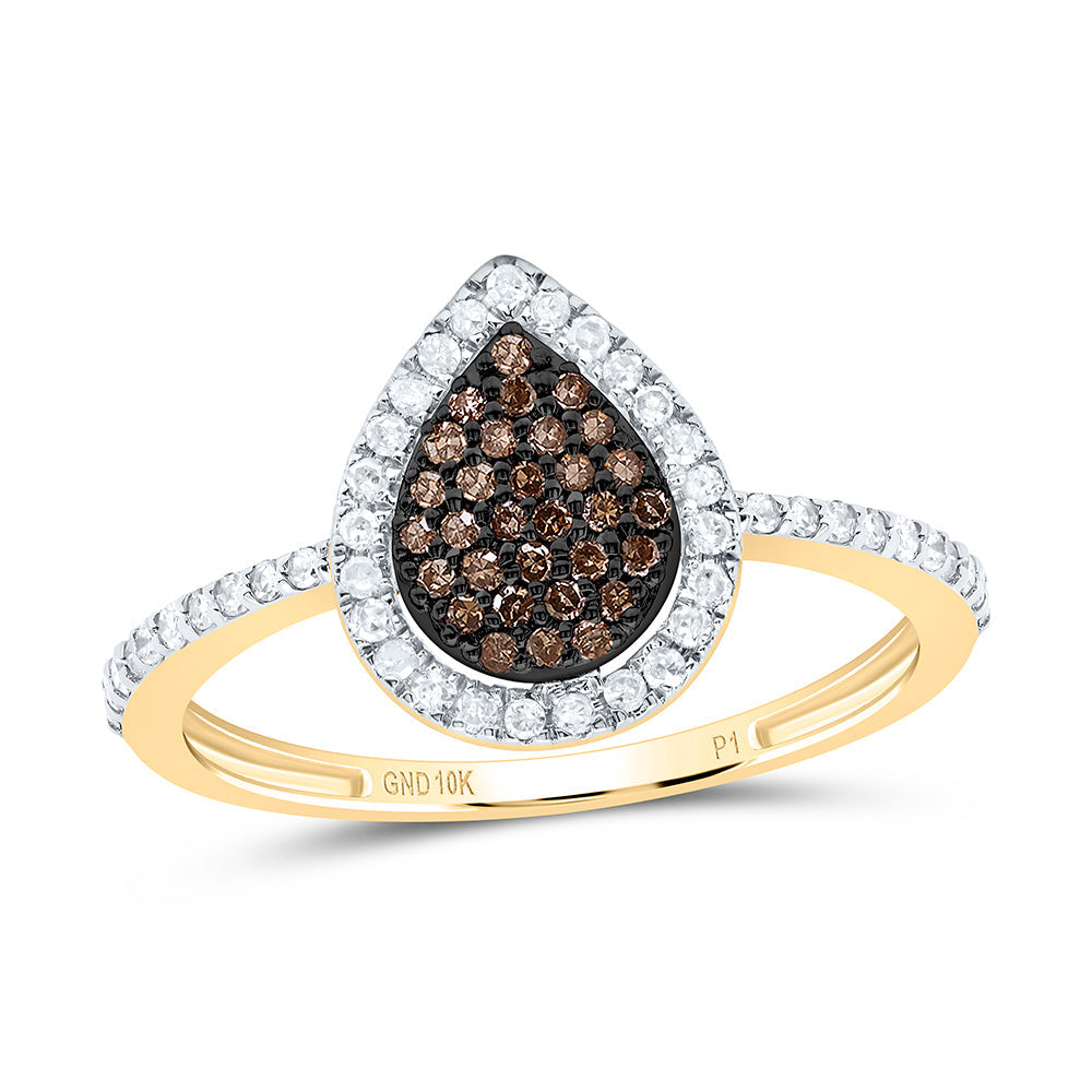 1/3CTW-NAT DIA P1 GIFT COGNAC NATURAL PEAR RING Daisy Joyeria