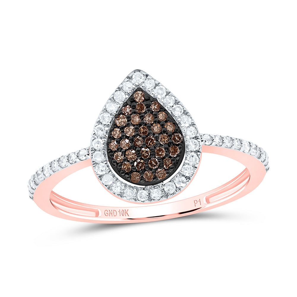 1/3CTW-NAT DIA P1 GIFT COGNAC NATURAL PEAR RING Daisy Joyeria