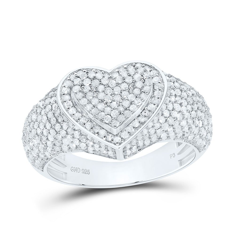 1CTW-NAT DIA P3 GIFT HEART LADIES RING Daisy Joyeria