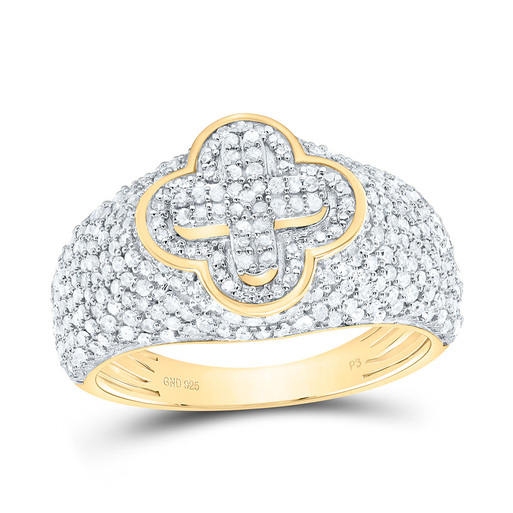 1CTW-NAT DIA P3 GIFT CLOVER LADIES RING Daisy Joyeria