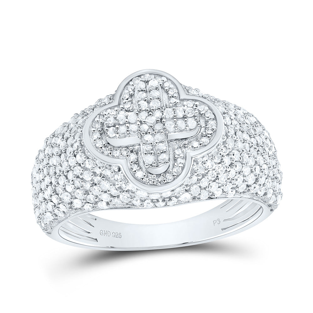 1CTW-NAT DIA P3 GIFT CLOVER LADIES RING Daisy Joyeria