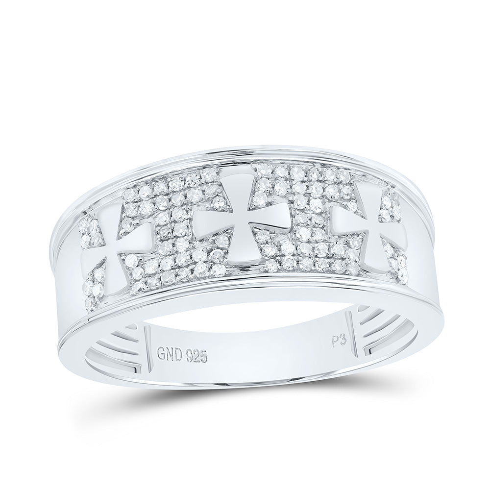 1/4CTW-NAT DIA P3 GIFT CROSS MENS BAND Daisy Joyeria