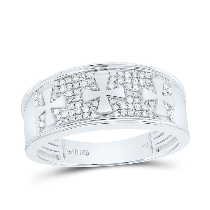 1/4CTW-NAT DIA P3 GIFT CROSS MENS BAND Daisy Joyeria