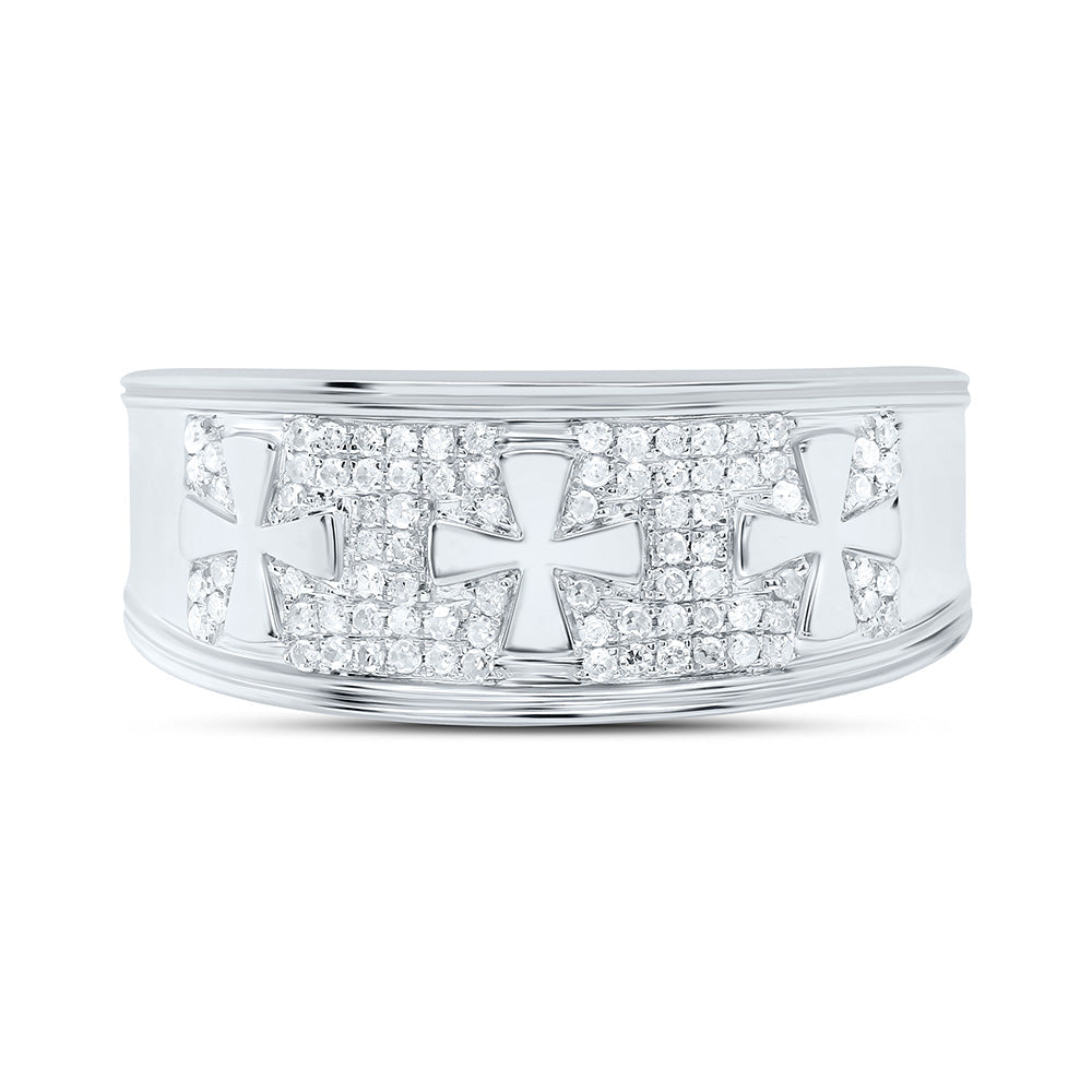 1/4CTW-NAT DIA P3 GIFT CROSS MENS BAND Daisy Joyeria