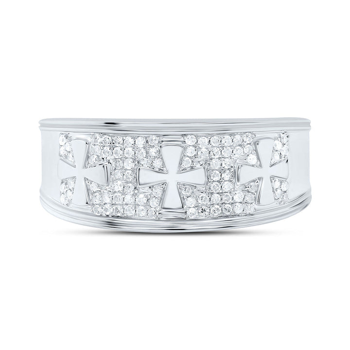 1/4CTW-NAT DIA P3 GIFT CROSS MENS BAND Daisy Joyeria