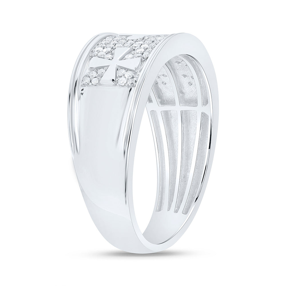 1/4CTW-NAT DIA P3 GIFT CROSS MENS BAND Daisy Joyeria