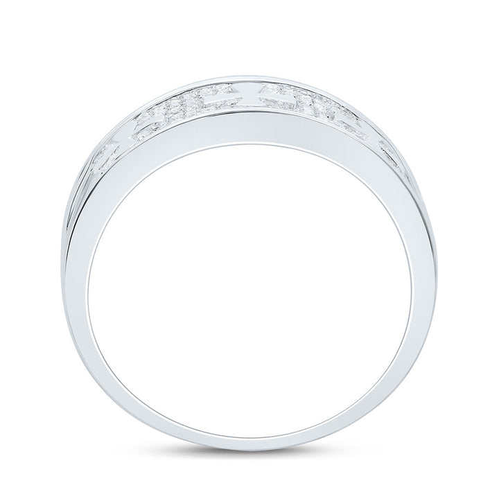 1/4CTW-NAT DIA P3 GIFT CROSS MENS BAND Daisy Joyeria