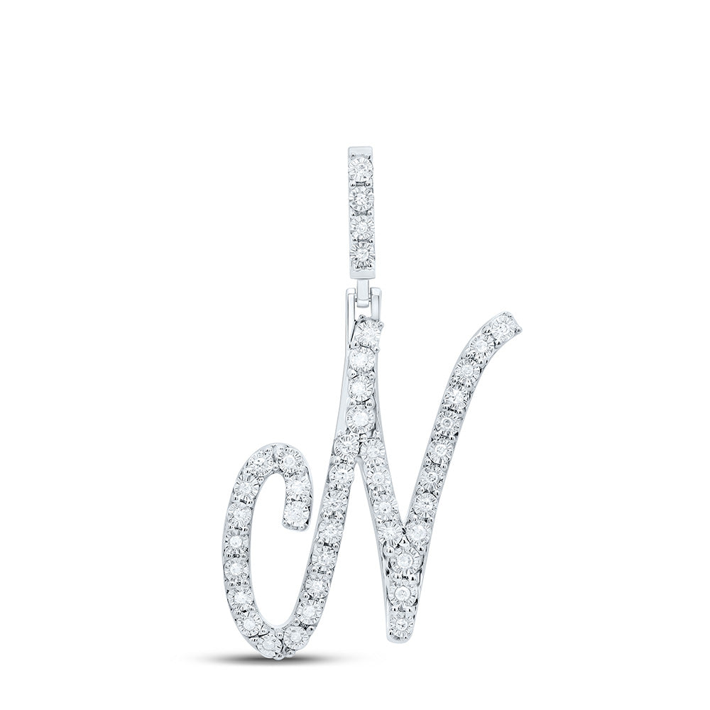 1/6CTW-NAT DIA P3 GIFT INITIAL "N" PENDANT Daisy Joyeria