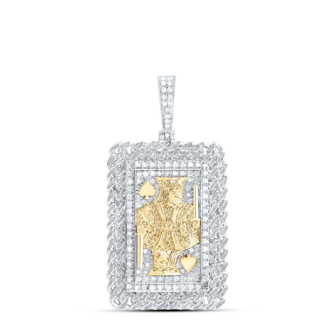 3/8CTW-NAT DIA P3 CUBAN KING MENS CHARM Daisy Joyeria