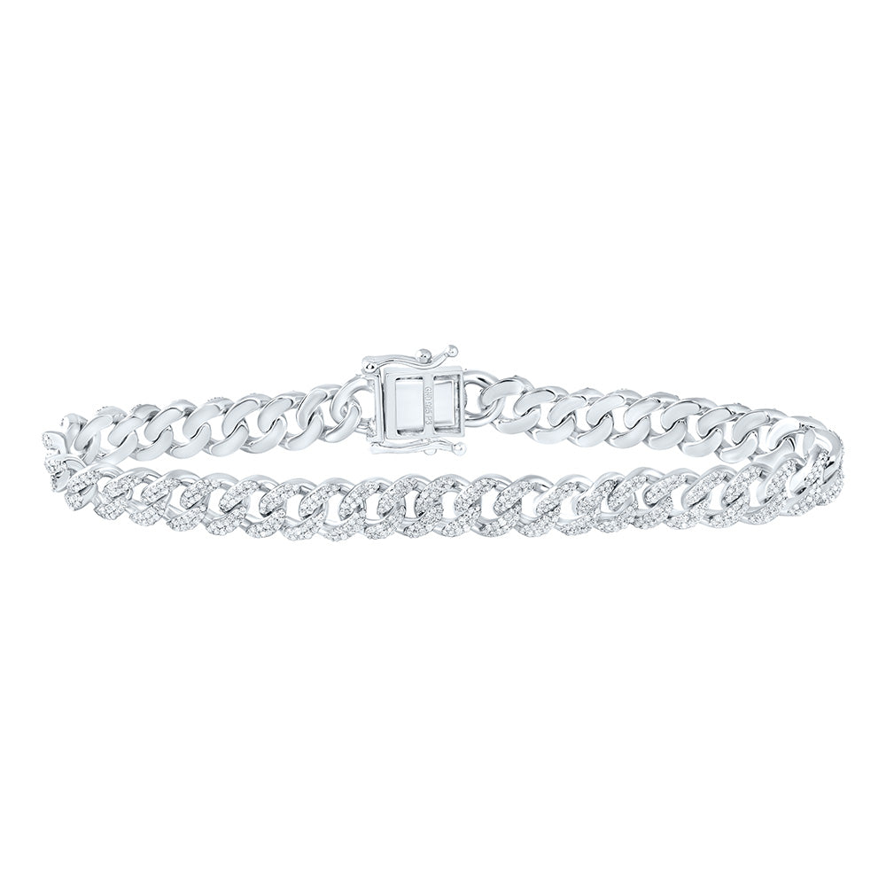2 3/4CTW-NAT DIA P3 8MM CUBAN MEN'S BRACELET (8 INCH) Daisy Joyeria